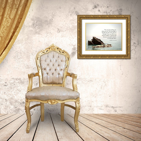 Robert Collier Quote: Gift of the Gods Gold Ornate Wood Framed Art Print with Double Matting by ArtsyQuotes
