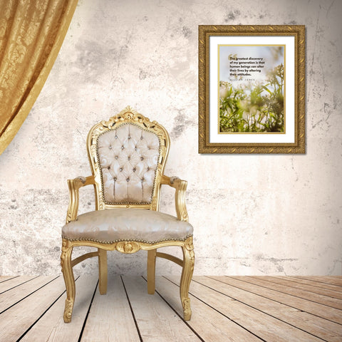 William James Quote: Greatest Discovery Gold Ornate Wood Framed Art Print with Double Matting by ArtsyQuotes