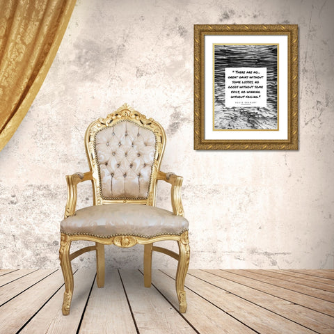 David Seabury Quote: Great Gains Gold Ornate Wood Framed Art Print with Double Matting by ArtsyQuotes