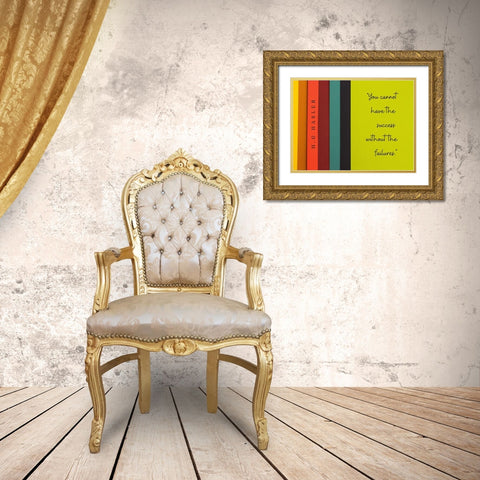 H.G Hasler Quote: Success without Failures Gold Ornate Wood Framed Art Print with Double Matting by ArtsyQuotes