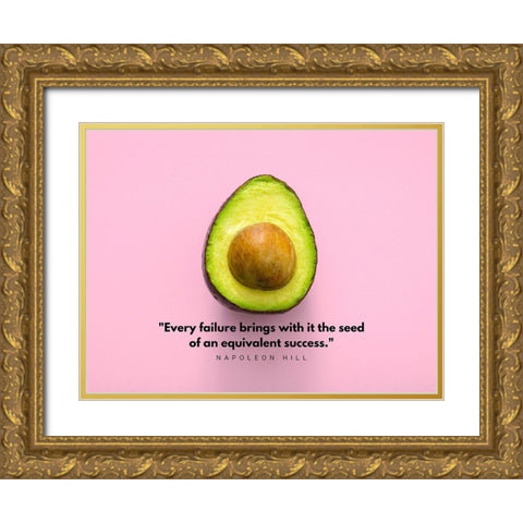Napoleon Hill Quote: Every Failure Gold Ornate Wood Framed Art Print with Double Matting by ArtsyQuotes