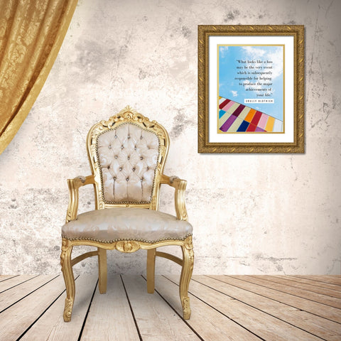 Srully Blotnick Quote: Achievement Gold Ornate Wood Framed Art Print with Double Matting by ArtsyQuotes
