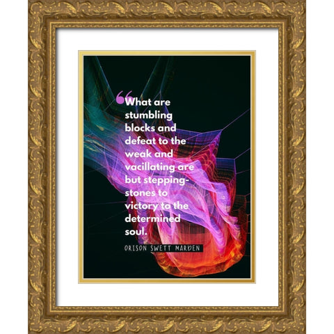 Orison Swett Marden Quote: Stumbling Blocks Gold Ornate Wood Framed Art Print with Double Matting by ArtsyQuotes