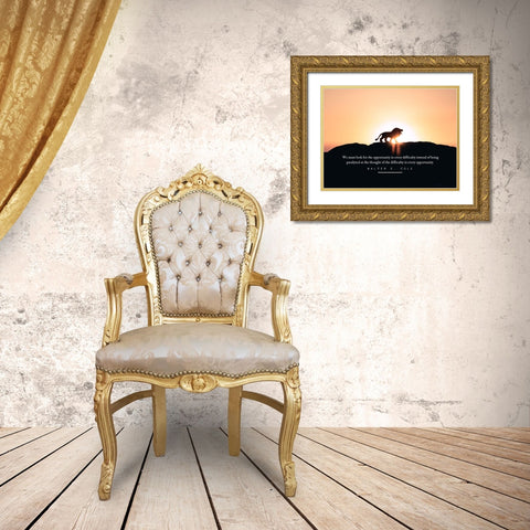Walter E. Cole Quote: Opportunity Gold Ornate Wood Framed Art Print with Double Matting by ArtsyQuotes