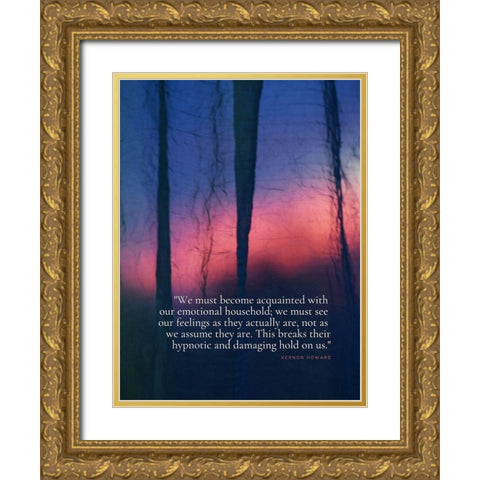 Vernon Howard Quote: Emotional Household Gold Ornate Wood Framed Art Print with Double Matting by ArtsyQuotes