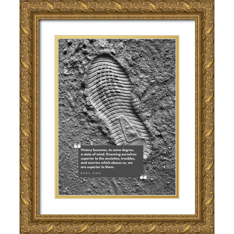 Basil King Quote: Victory Gold Ornate Wood Framed Art Print with Double Matting by ArtsyQuotes