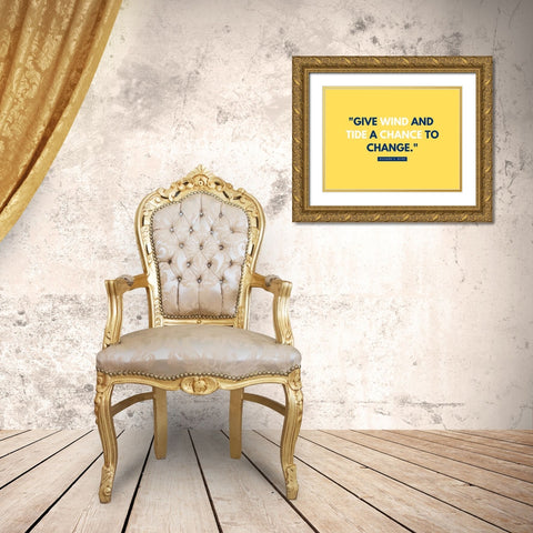 Richard E. Byrd Quote: Give Wind and Tide Gold Ornate Wood Framed Art Print with Double Matting by ArtsyQuotes