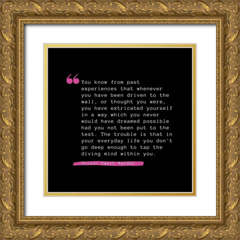 Orison Swett Marden Quote: Past Experiences Gold Ornate Wood Framed Art Print with Double Matting by ArtsyQuotes
