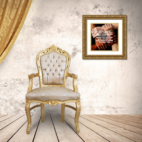 Earnest Hemingway Quote: Before You Act Gold Ornate Wood Framed Art Print with Double Matting by ArtsyQuotes