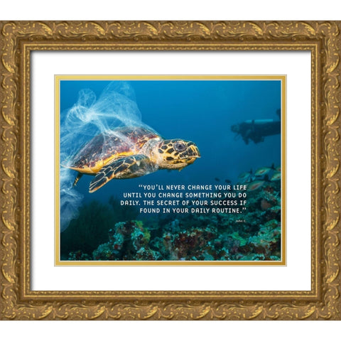 John C. Quote: Secret of Your Success Gold Ornate Wood Framed Art Print with Double Matting by ArtsyQuotes