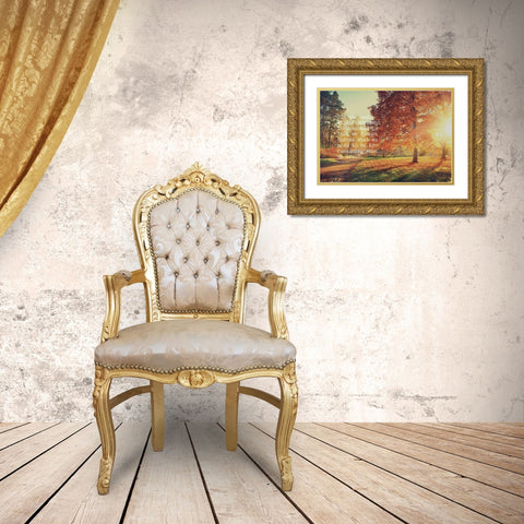 Max De Pree Quote: In the End Gold Ornate Wood Framed Art Print with Double Matting by ArtsyQuotes