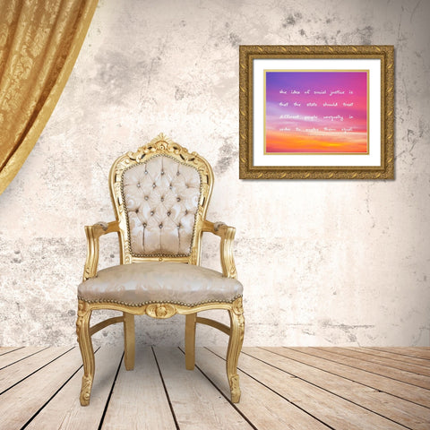 Friedrich August von Hayek Quote: Social Justice Gold Ornate Wood Framed Art Print with Double Matting by ArtsyQuotes