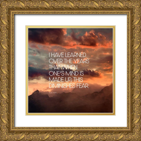 Rosa Parks Quote: Mind is Made Up Gold Ornate Wood Framed Art Print with Double Matting by ArtsyQuotes