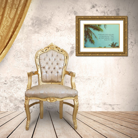 Tom Hopkins Quote: Play to Win Gold Ornate Wood Framed Art Print with Double Matting by ArtsyQuotes