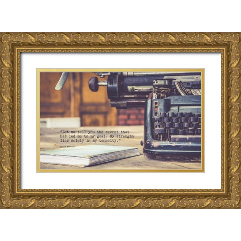 Louis Pasteur Quote: My Strength Gold Ornate Wood Framed Art Print with Double Matting by ArtsyQuotes