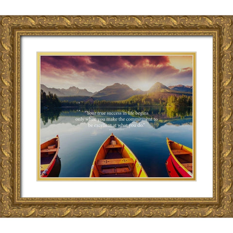 Brian Tracy Quote: True Success Gold Ornate Wood Framed Art Print with Double Matting by ArtsyQuotes