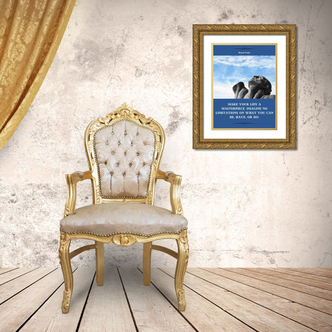 Bryan Tracy Quote: Masterpiece Gold Ornate Wood Framed Art Print with Double Matting by ArtsyQuotes