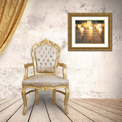 Moriher Ueshiba Quote: Key to Success Gold Ornate Wood Framed Art Print with Double Matting by ArtsyQuotes