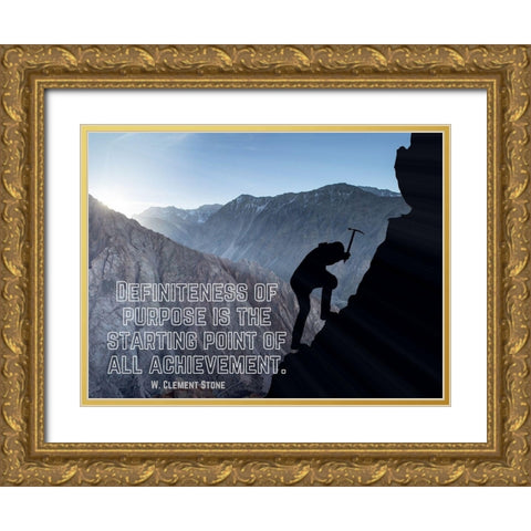W. Clement Stone Quote: Purpose Gold Ornate Wood Framed Art Print with Double Matting by ArtsyQuotes