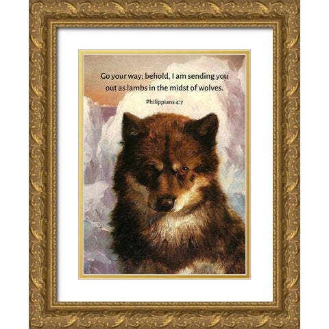 Bible Verse Quote Philippians 4:7, Frederic Edwin Church - Oosisoak Gold Ornate Wood Framed Art Print with Double Matting by ArtsyQuotes