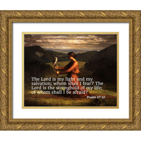 Bible Verse Quote Psalm 27:12, Anne Francois Janmot - Poem of the Soul Reality Gold Ornate Wood Framed Art Print with Double Matting by ArtsyQuotes