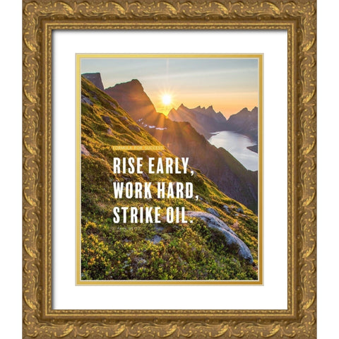 J. Paul Getty Quote: Formula for Success Gold Ornate Wood Framed Art Print with Double Matting by ArtsyQuotes
