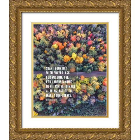Denzel Washington Quote: Ask for Wisdom Gold Ornate Wood Framed Art Print with Double Matting by ArtsyQuotes