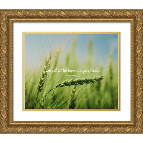 Larry McMurtry Quote: All That Happens Gold Ornate Wood Framed Art Print with Double Matting by ArtsyQuotes