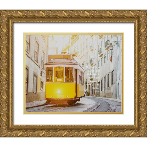 Will Rogers Quote: Youll Get Run Over Gold Ornate Wood Framed Art Print with Double Matting by ArtsyQuotes