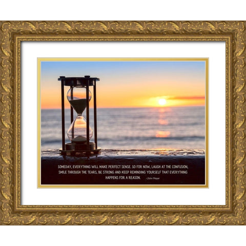 John Mayer Quote: Be Strong Gold Ornate Wood Framed Art Print with Double Matting by ArtsyQuotes