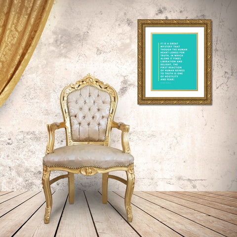 Anthony De Mello Quote: Great Mystery Gold Ornate Wood Framed Art Print with Double Matting by ArtsyQuotes