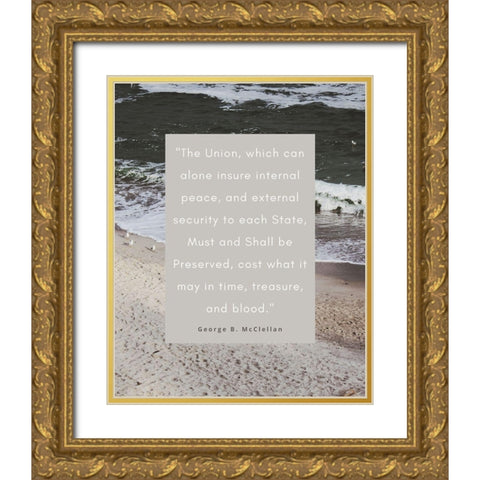 George B. McClellan Quote: Internal Peace Gold Ornate Wood Framed Art Print with Double Matting by ArtsyQuotes