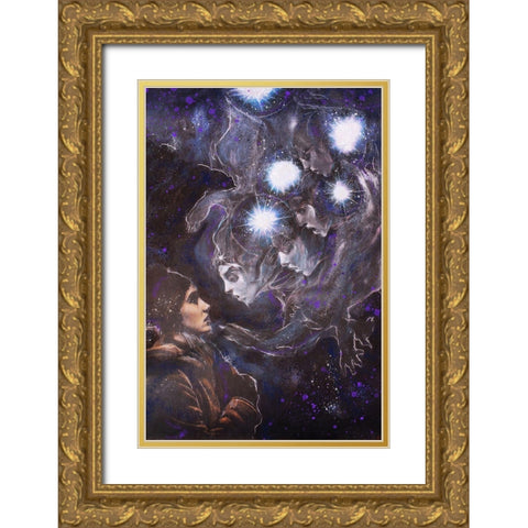 Listen to your guides I Gold Ornate Wood Framed Art Print with Double Matting by Wiley, Marta