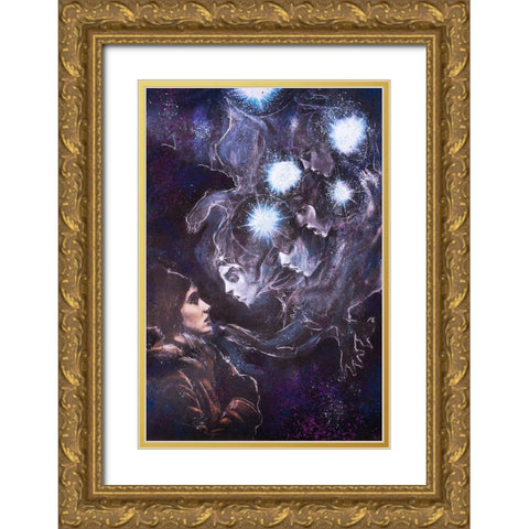 Listen to your guides III Gold Ornate Wood Framed Art Print with Double Matting by Wiley, Marta