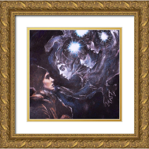Listen to your guides V Gold Ornate Wood Framed Art Print with Double Matting by Wiley, Marta