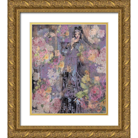 Floral Geisha II Gold Ornate Wood Framed Art Print with Double Matting by Wiley, Marta