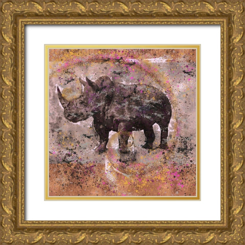 Fibonacci Sepia Rhino Gold Ornate Wood Framed Art Print with Double Matting by Wiley, Marta