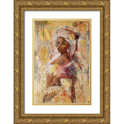African Light VI Gold Ornate Wood Framed Art Print with Double Matting by Wiley, Marta