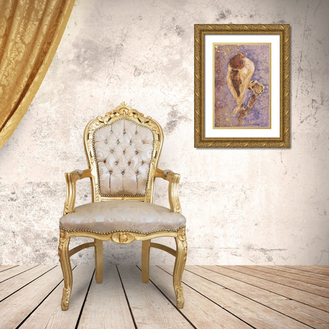 Purple Repose Gold Ornate Wood Framed Art Print with Double Matting by Wiley, Marta
