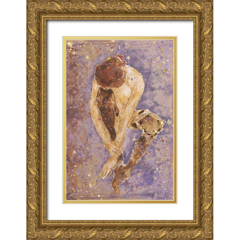 Purple Repose Gold Ornate Wood Framed Art Print with Double Matting by Wiley, Marta