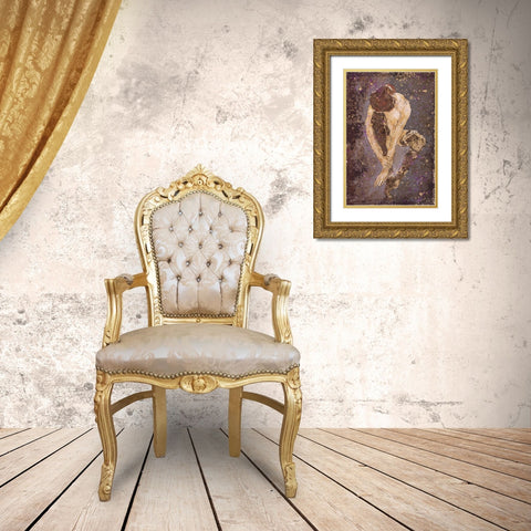 Burgundy Repose Gold Ornate Wood Framed Art Print with Double Matting by Wiley, Marta