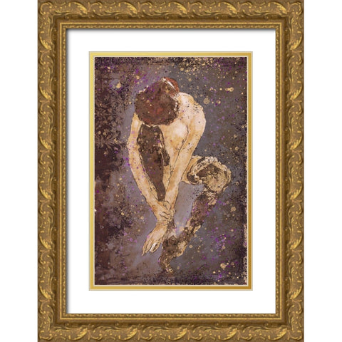 Burgundy Repose Gold Ornate Wood Framed Art Print with Double Matting by Wiley, Marta