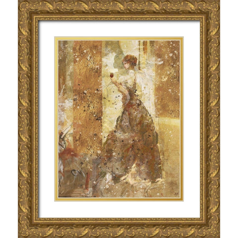 Wine I Gold Ornate Wood Framed Art Print with Double Matting by Wiley, Marta
