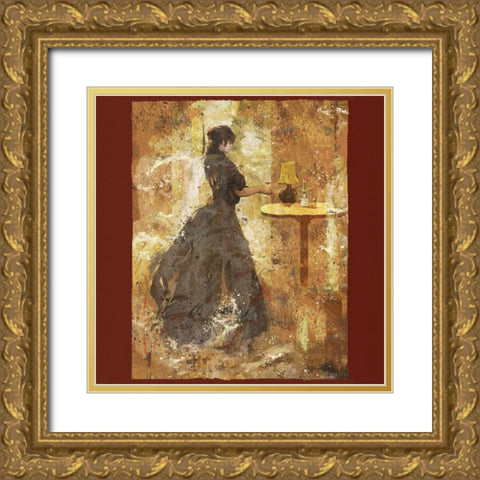 Wine II red Gold Ornate Wood Framed Art Print with Double Matting by Wiley, Marta