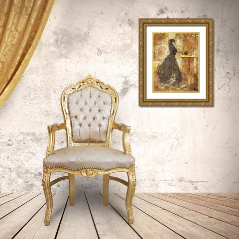 Wine II red Gold Ornate Wood Framed Art Print with Double Matting by Wiley, Marta