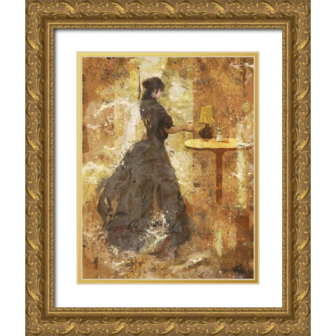Wine II red Gold Ornate Wood Framed Art Print with Double Matting by Wiley, Marta