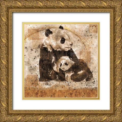 Fibonacci Panda II Gold Ornate Wood Framed Art Print with Double Matting by Wiley, Marta