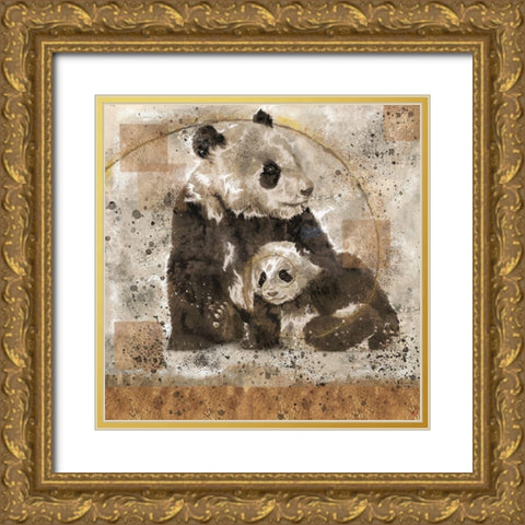 Fibonacci Panda III Gold Ornate Wood Framed Art Print with Double Matting by Wiley, Marta