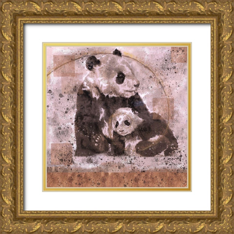 Fibonacci Panda V Gold Ornate Wood Framed Art Print with Double Matting by Wiley, Marta