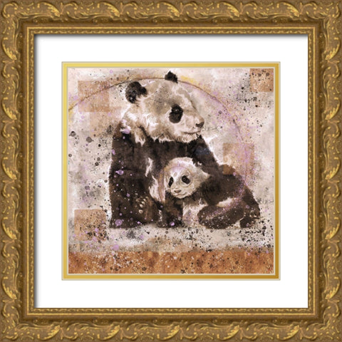 Fibonacci Panda VI Gold Ornate Wood Framed Art Print with Double Matting by Wiley, Marta